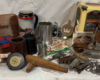 Vintage Barware And Games Budweiser, Griesedieck, Falstaff Items  More