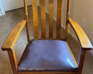 Antique Oak Mission Rocker, Arts and Crafts