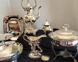 Silver plated Tea Pot Serving Bowls