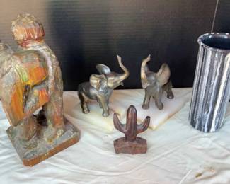 Hand Carved Wooden Sculpture, Elephant Decor And More
