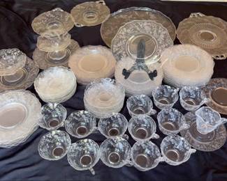 Elaine Floral Etched Crystal Serving Set