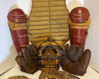 Vintage Baseball Catchers Gear