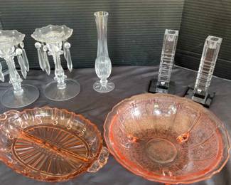 Vintage Jeanette Cherry Blossom Pink Bowl, Glass Decor And Serving Items