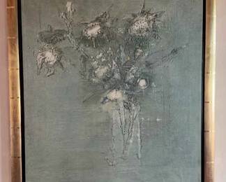 Canvas Textured Print with Gold Frame
