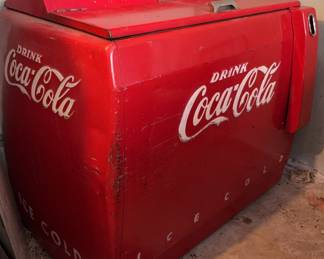 ColaCola Cooler Chest, Two Sided, on Casters 