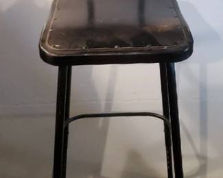 Four Vintage Black Metal 42 tall Bar Stools