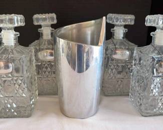 Glass Liquor Decanters with Spiral Wine Chiller