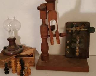 Telegraph Morse Code, 1929 Edison Light Bulb, Gay Lussac Support