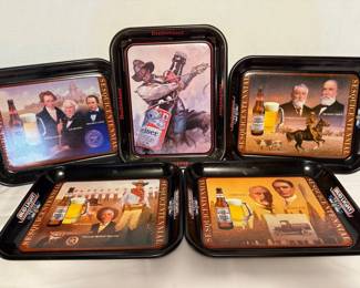 1980s Texas Sesquicentennial Metal Serving Trays