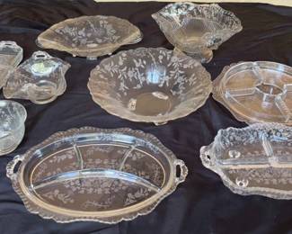 Elaine Etched Floral Serving Ware