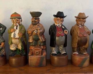 Vintage Mold Liquor Decanters Scotch, Gin, Rum, Bourbon, Whisky, Vodka 