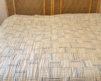 Rattan Headboards, RL King Quilt and King Metal Frame