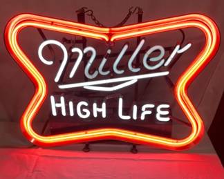 Miller High Life Beer Neon Bar Sign