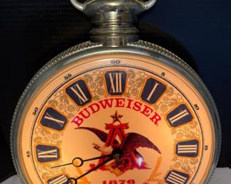 Budweiser Wall Mount Grandfather Watch 1970s