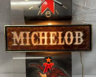Michelob Beer Clock Lighted Bar Sign