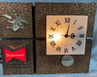 Budweiser Beer Electric Clock Bar Sign