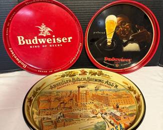 Vintage Budweiser Serving Trays 