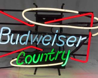 Budweiser Country Beer Neon Bar Sign