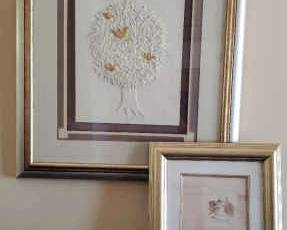 Mixed Media Tree Art, Shell Print, Statement Wreath