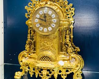 Imperial Italian Brass Mantel Clock Orlando Estate Auction 