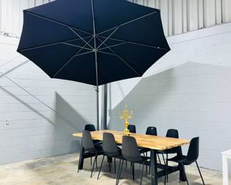 Patio Umbre;;a and Industrial Table & Chairs Orlando Estate Auction