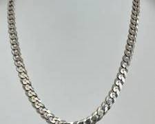 Italy Sterling Silver Heavy Curb Link Design Necklace - 24" (44.4 Grams)