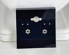Sterling Silver Star of David Design Earrings (0.4 Grams)