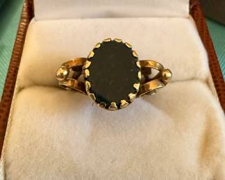 Custom made 10 karat and Bloodstone ring 