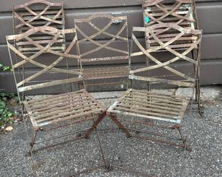 Vintage Metal Folding Chairs set of 6