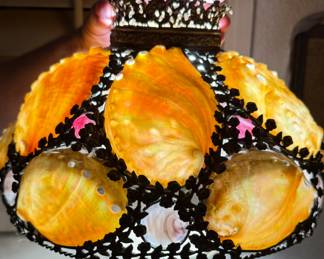 Abalone and Gem Stone Lamp Shade