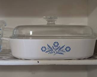 Corning Blue Cornflower casserole