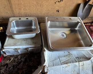Two stainless steel sinks- new