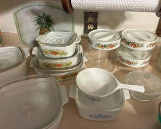 Vintage Corningware Spice of Life dishes and containers