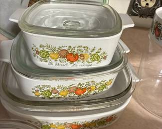 Vintage Corningware Spice of Life casserole dishes