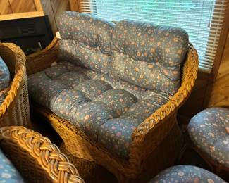 Wicker settee