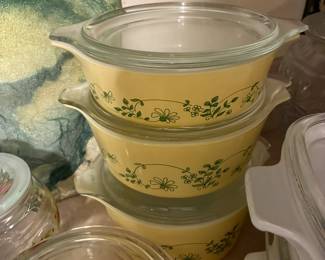 Vintage Pyrex Shenandoah casserole dishes