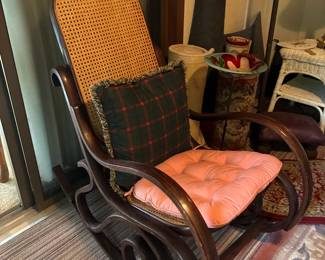 Cane back bent wood rocker