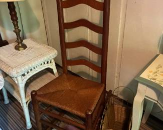 Ladderback chair with rush seat