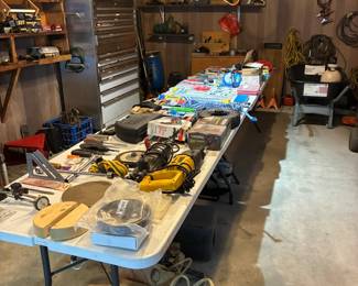 Large selection of tools in the garage