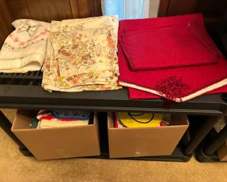 Vintage table linens and kitchen towels