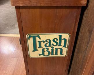 Vintage wooden trash bin rustic/ farmhouse style