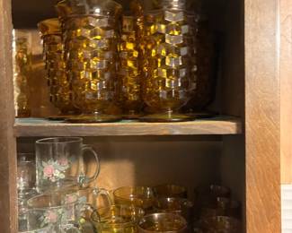 Vintage amber glassware