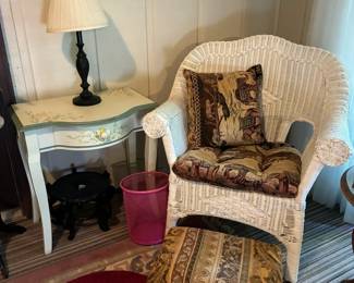 White wicker chair 