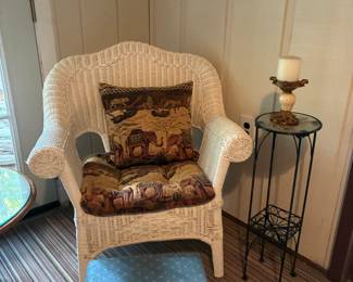 White wicker chair- set of two
