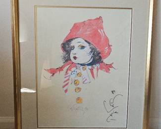 Signed Roman Santiago Little Red Print 