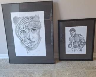 Signed Joe Flores Tiger Woods and Muhammad Ali 
