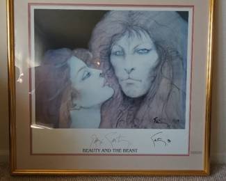 Signed Roman Santiago Beauty  The Beast Poster
