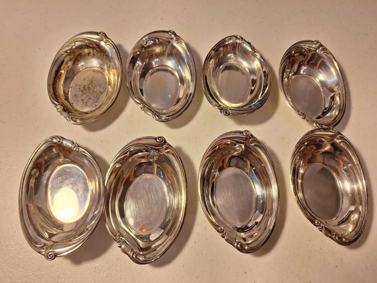 001 8 Wallace Sterling Nut Dishes