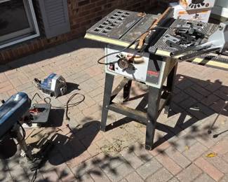 Table Saw, Scroll Saw, Drill Press, And Mini Lathe