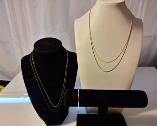 14k Gold Necklaces And Bracelet
